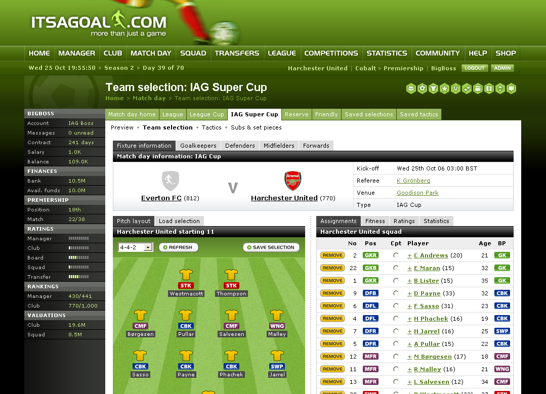 ITSAGOAL - Online Football Manager Game